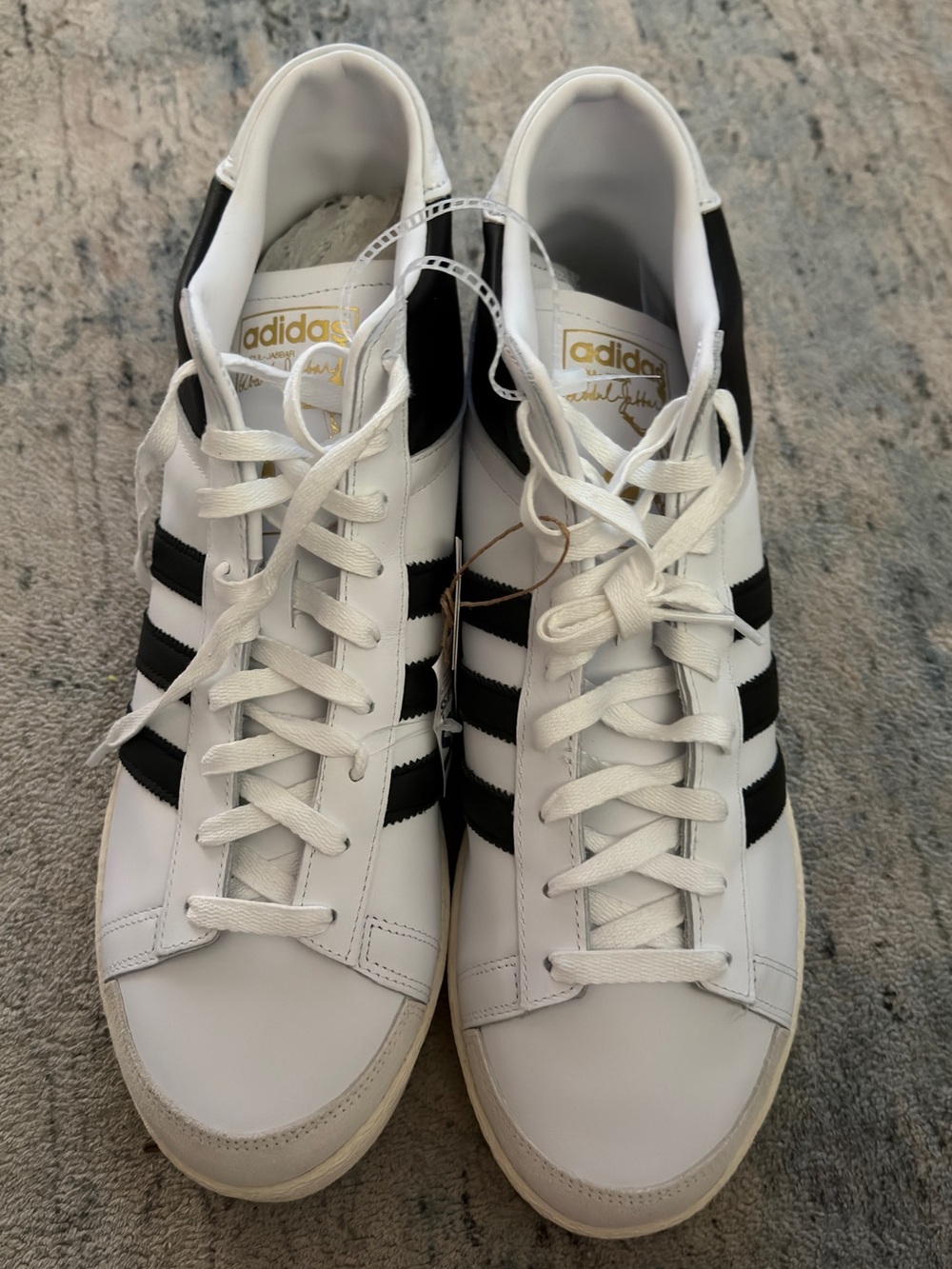 adidas White and Black Men’s  Jabbar Retro Court Sneakers